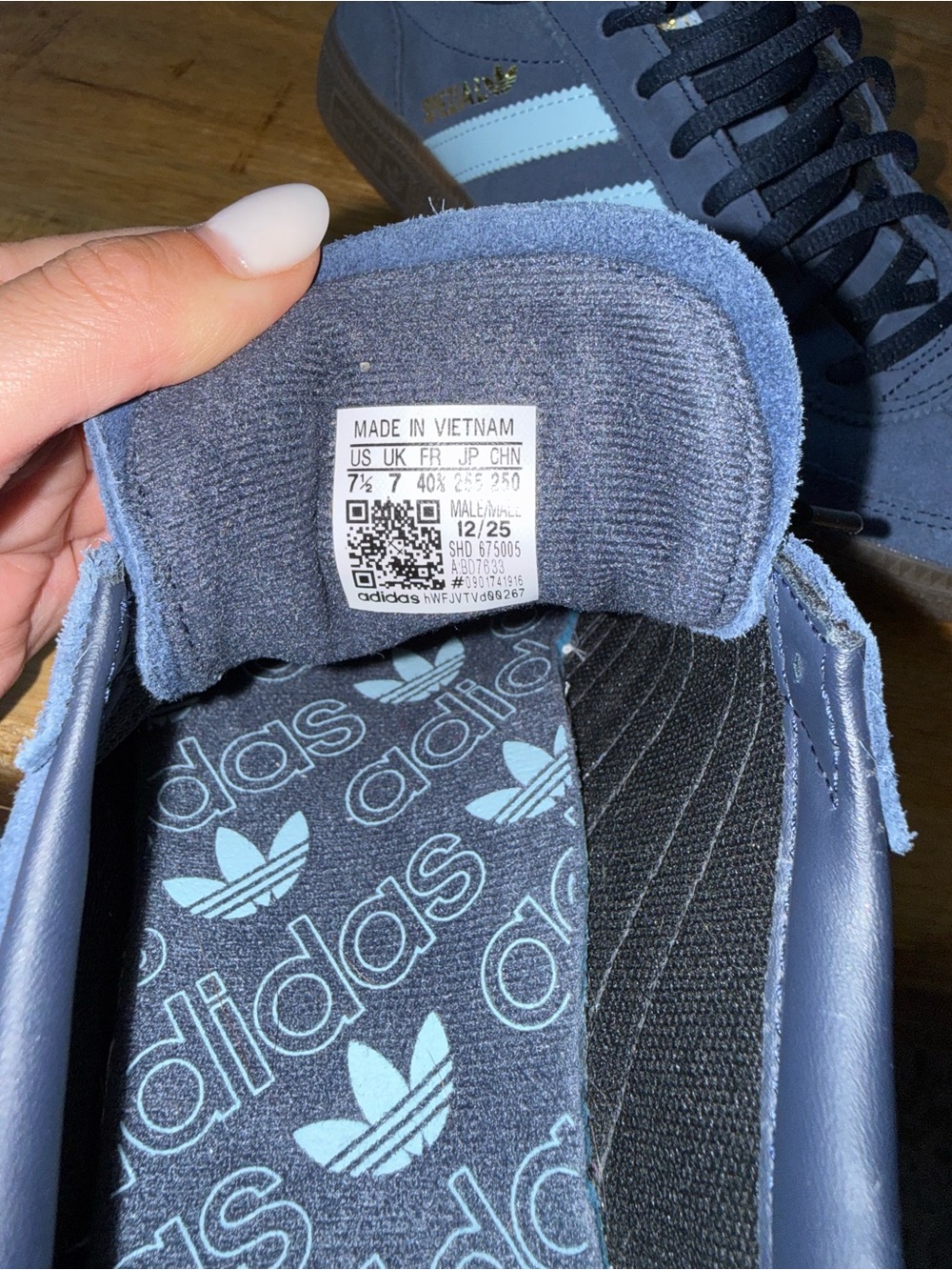 adidas Handball Spezial Shoes — Navy with Light Blue Womens 9.5 - Picture 12 of 13